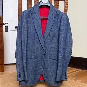 Blue chambray blazer